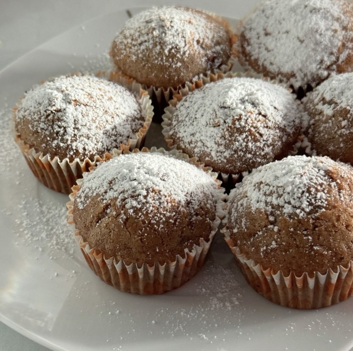 Muffins con azúcar impalpable
