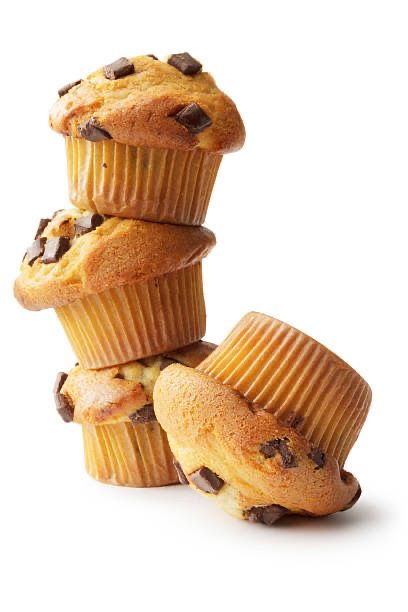 Muffins con chips apilados